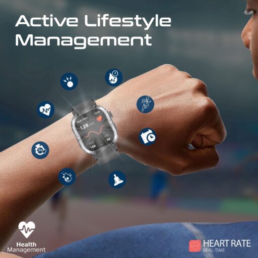 PROMATE XWATCH-SL.BLK Smart Watch with 2.01 Inch TFT Display and Bluetooth Calling - Image 3