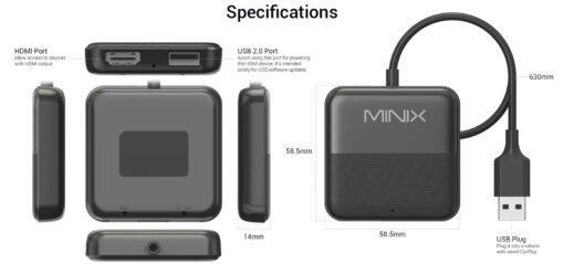 MINIX 3-in-1 Wired Apple CarPlay & Android Auto to Wireless Connection, HDMI-In - Image 9