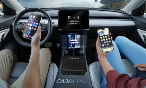 MINIX 3-in-1 Wired Apple CarPlay & Android Auto to Wireless Connection, HDMI-In - Image 5