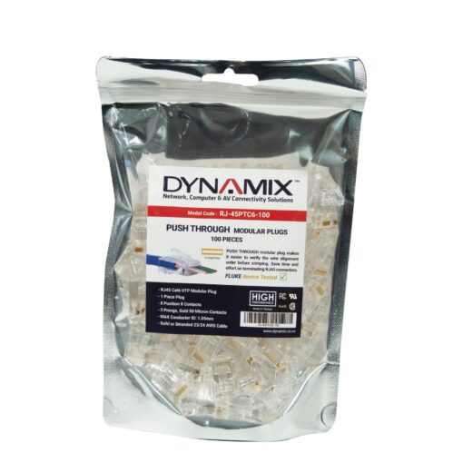 DYNAMIX Cat6 UTP Plug Termination Kit with 100 Cat6 UTP Push Plugs - Image 7