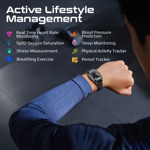 PROMATE XWATCH-RM.BLK Smart Watch with 1.78 Inch Curved AMOLED Display - Image 3