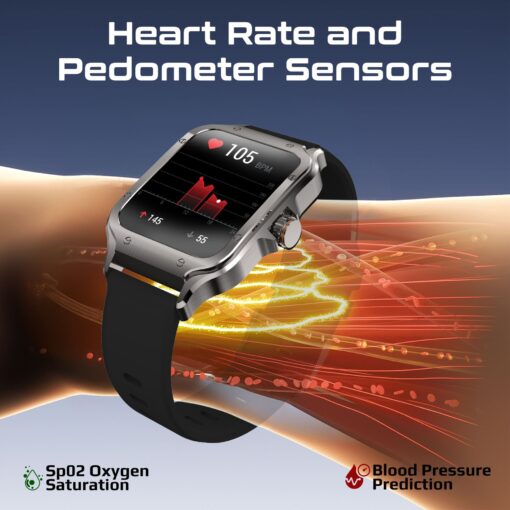 PROMATE XWATCH-RM.BLK Smart Watch with 1.78 Inch Curved AMOLED Display - Image 6