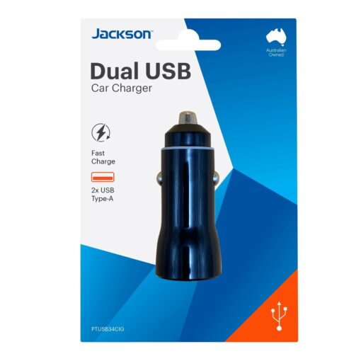 Jackson 3.4A Dual Port In-Car Phone Charger with 2 USB-A Ports - Image 3