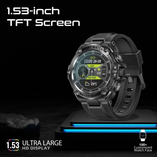 PROMATE XWATCH-R19.BLK Smart Watch with 1.53" Round Screen Display and Bluetooth Calling - Image 3