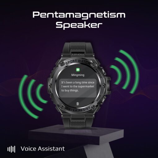 PROMATE XWATCH-R19.BLK Smart Watch with 1.53" Round Screen Display and Bluetooth Calling - Image 4