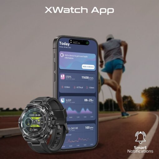 PROMATE XWATCH-R19.BLK Smart Watch with 1.53" Round Screen Display and Bluetooth Calling - Image 9