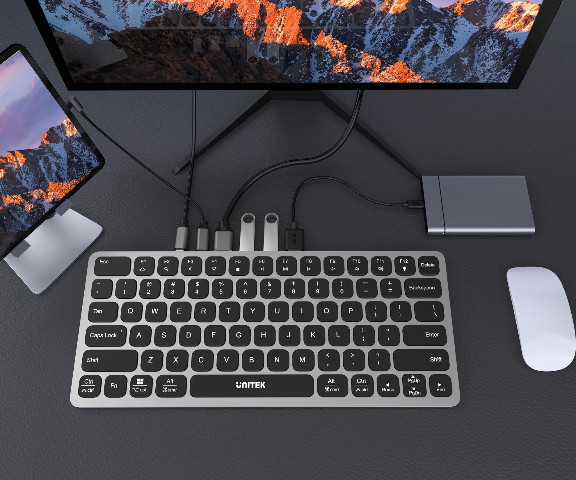 UNITEK D1092A 9-in-1 Hub with Keyboard - Image 2