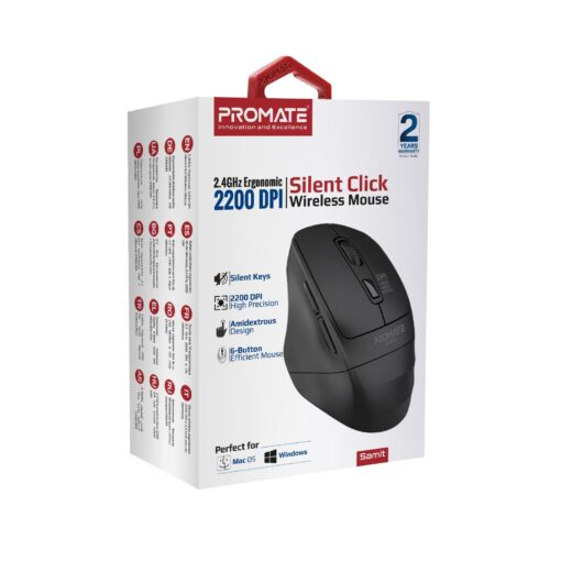 Buy PROMATE SAMIT.BLK Ergonomic Silent Click Wireless Mouse