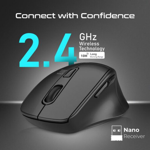 PROMATE SAMIT.BLK Ergonomic Silent Click Wireless Mouse - Image 5