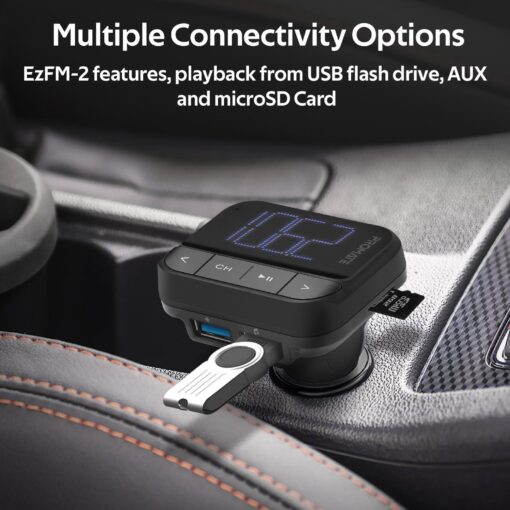 PROMATE Wireless In-Car FM Transmitter with Dual USB-A Ports - Image 3