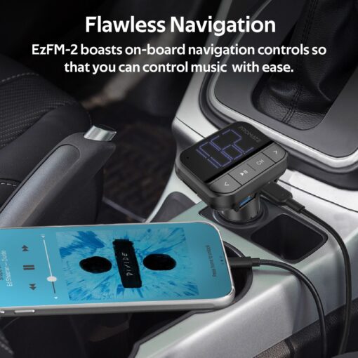 PROMATE Wireless In-Car FM Transmitter with Dual USB-A Ports - Image 5