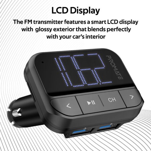 PROMATE Wireless In-Car FM Transmitter with Dual USB-A Ports - Image 6