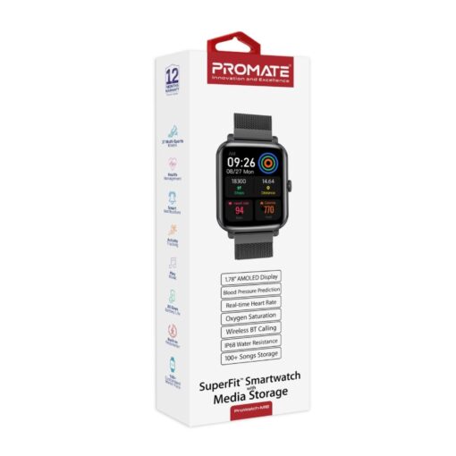 PROMATE PROWATCH-M18.GRT Smart Watch With Fitness Tracker and Media Storage - Image 11