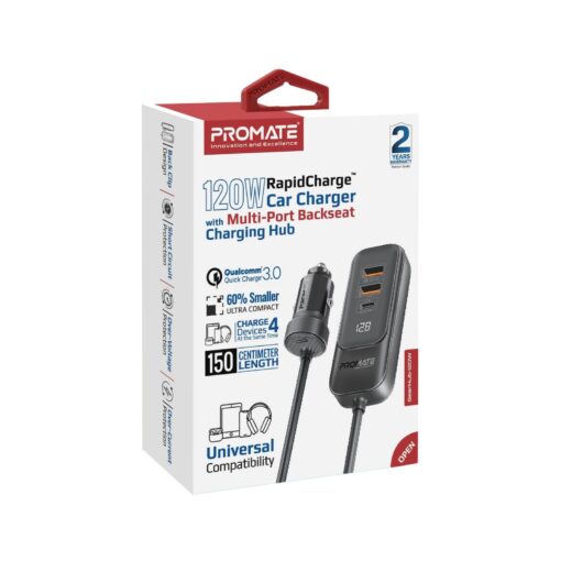 PROMATE GEARHUB-120W In-Car Device Charging Hub - Image 6