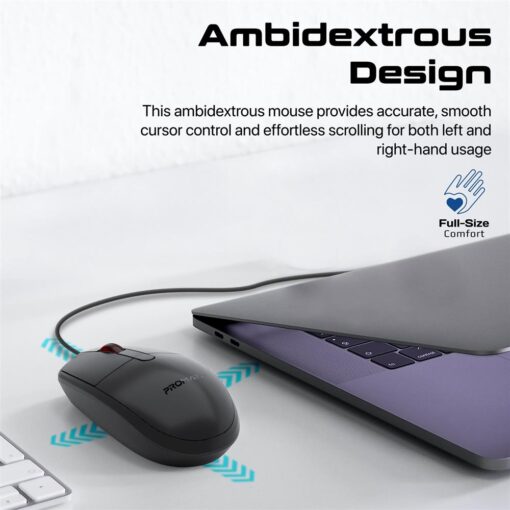 PROMATE CM-1200 3-Button Wired Optical Mouse - Image 3