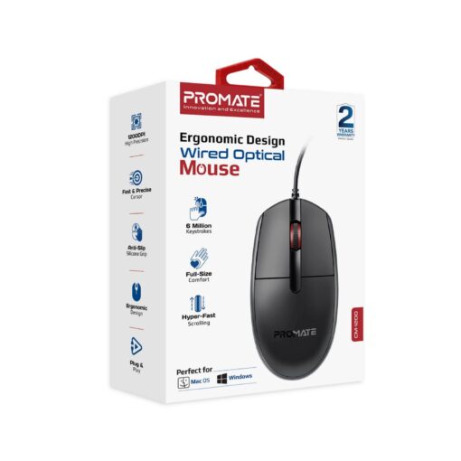 PROMATE CM-1200 3-Button Wired Optical Mouse - Image 4