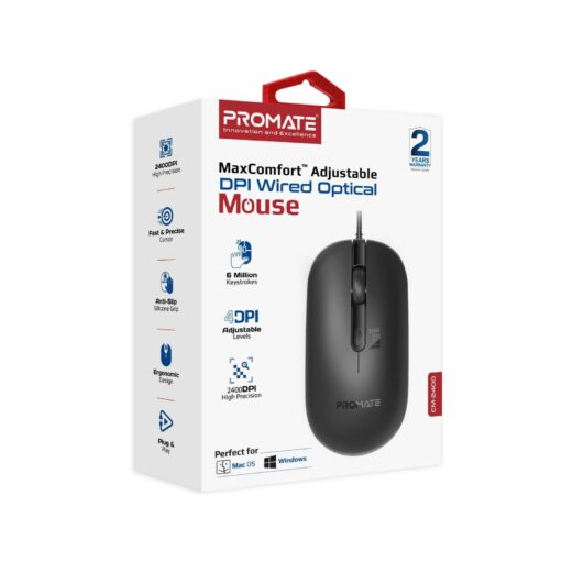 PROMATE CM-2400 4-Button Wired Optical Mouse - Image 4