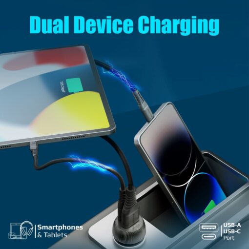 PROMATE 33W Ultra-Fast Dual Port Compact In-Car Phone Charger - Image 4