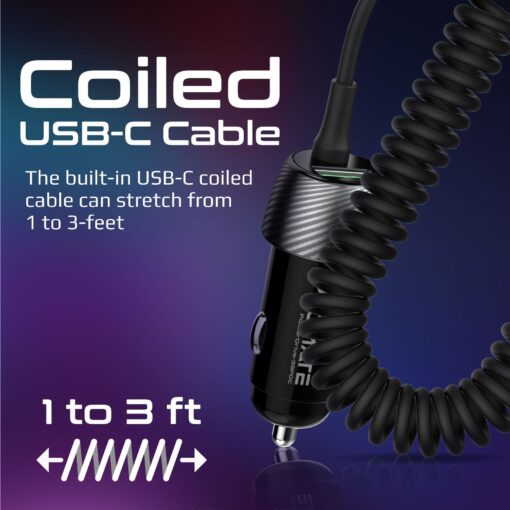 PROMATE 33W In-Car Phone Charger with USB-C Cable - Image 3