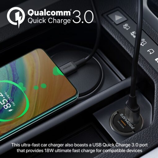 PROMATE 65W Quick Charging In-Car Adapter for Tablets and Smartphones - Image 4