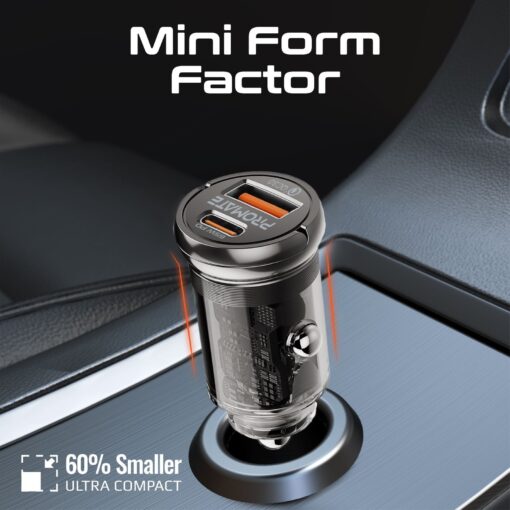 PROMATE 65W Quick Charging In-Car Adapter for Tablets and Smartphones - Image 5