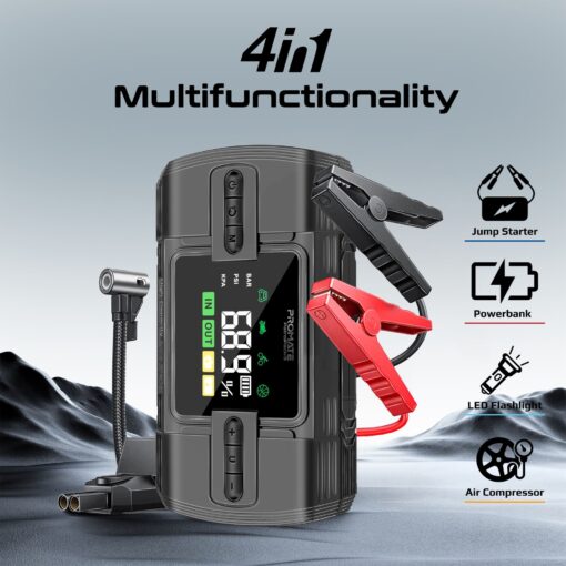 PROMATE PATROLPACK-3 4-in-1 1200A/12V Heavy Duty Car Jump Starter and Air Compressor - Image 2