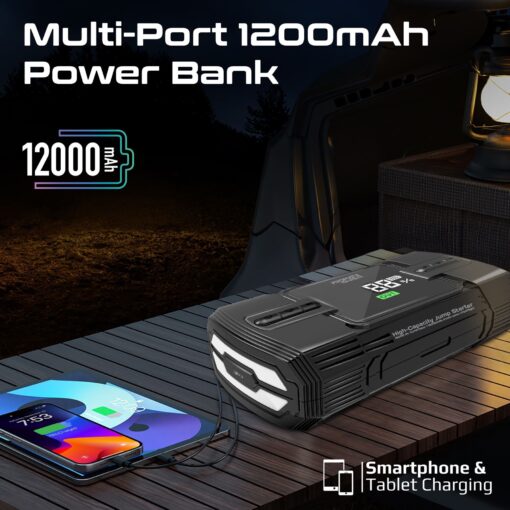 PROMATE PATROLPACK-3 4-in-1 1200A/12V Heavy Duty Car Jump Starter and Air Compressor - Image 5