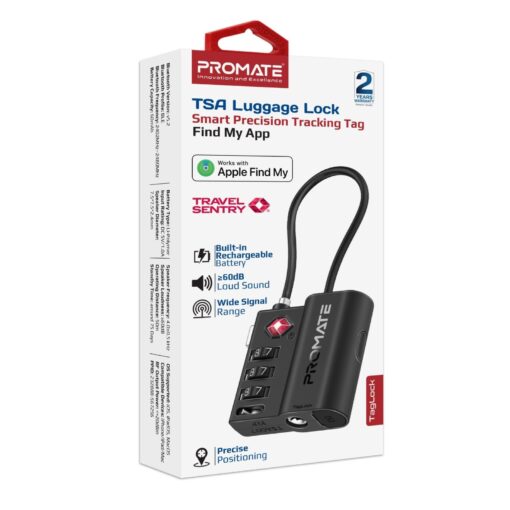 PROMATE TAGLOCK TSA-Approved Luggage Lock with Smart Precision Tracking Tag - Image 8