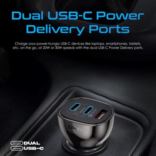 PROMATE TRANSDRIVE-80W 80W Quick Charging In-Car Adapter for Tablets and Smartphones - Image 2