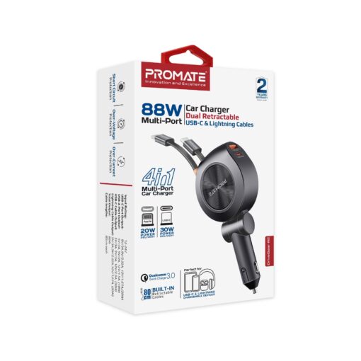 PROMATE DRIVEGEAR-R2 88W Multi-Port In-car Phone Charger - Image 6