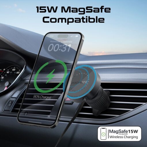 PROMATE MAGDRIVE-R 15W MagSafe Compatible In-car Phone Wireless Charger - Image 2