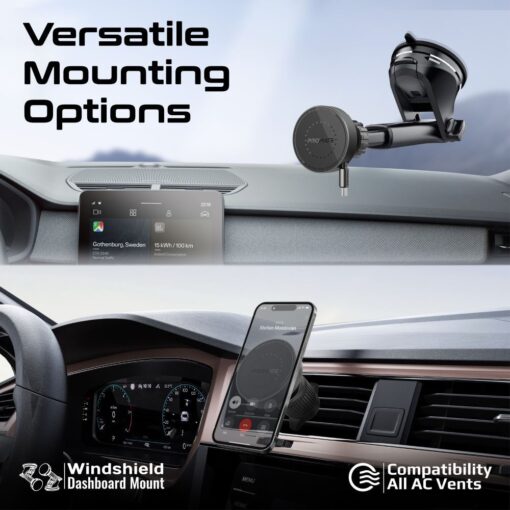 PROMATE MAGDRIVE-R 15W MagSafe Compatible In-car Phone Wireless Charger - Image 3
