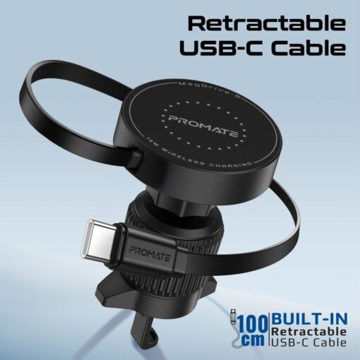 PROMATE MAGDRIVE-R 15W MagSafe Compatible In-car Phone Wireless Charger - Image 4