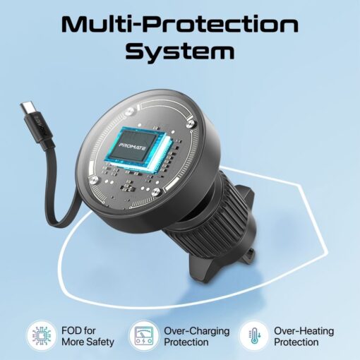 PROMATE MAGDRIVE-R 15W MagSafe Compatible In-car Phone Wireless Charger - Image 6