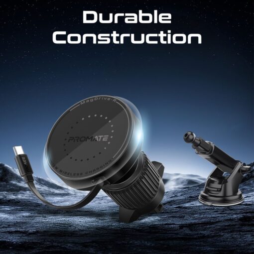 PROMATE MAGDRIVE-R 15W MagSafe Compatible In-car Phone Wireless Charger - Image 9