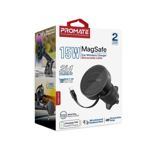 PROMATE MAGDRIVE-R 15W MagSafe Compatible In-car Phone Wireless Charger - Image 10