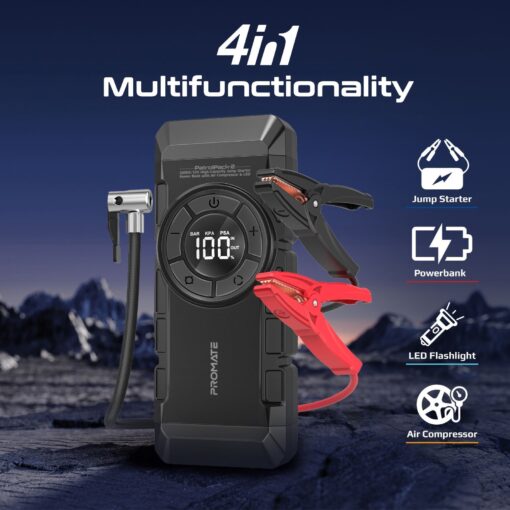 PROMATE PATROLPACK-2 4in1 2000A/12V Heavy Duty Car Jump Starter and Air Compressor - Image 2