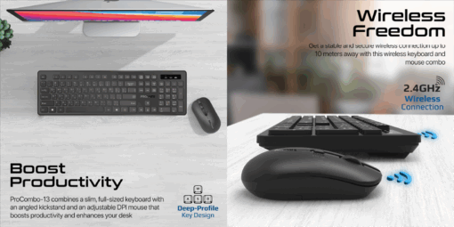 PROMATE PROCOMBO-13 Super Slim Wireless Keyboard and Mouse Combo - Image 3