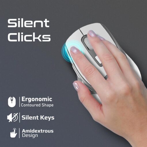 PROMATE SAMIT.WHT Ergonomic Silent Click Wireless Mouse - Image 2