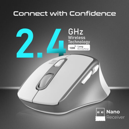 PROMATE SAMIT.WHT Ergonomic Silent Click Wireless Mouse - Image 4