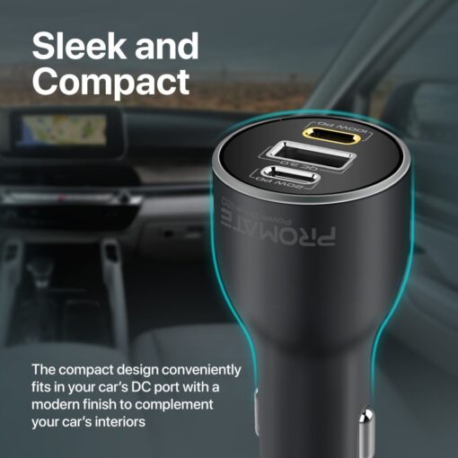 PROMATE POWERDRIVE-120 120W In-Car Phone, Tablet, Notebook/Macbook Charger - Image 2