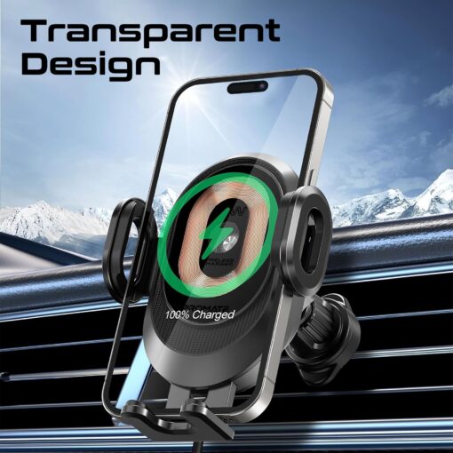 PROMATE POWERMOUNT-2 15W Transparent Auto Clamping Wireless In-Car Charger - Image 2