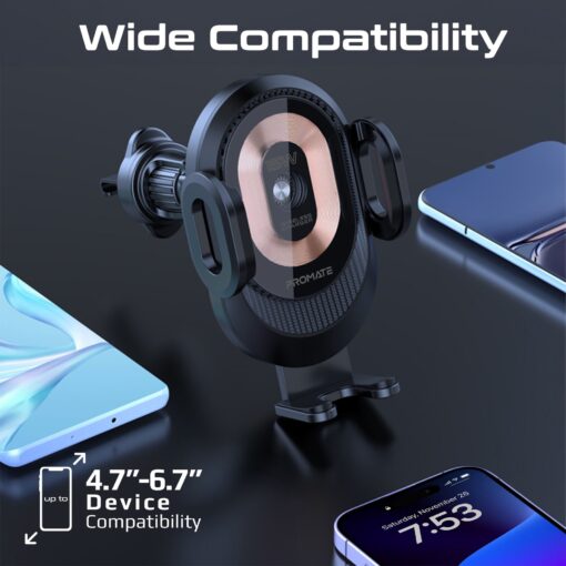 PROMATE POWERMOUNT-2 15W Transparent Auto Clamping Wireless In-Car Charger - Image 7
