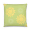 Olive Sunflower Motif Cushion, 18" x 18" on sale