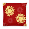 Nueva Vide Burgundy Sunflower Motif Cushion, 18" x 18" on sale