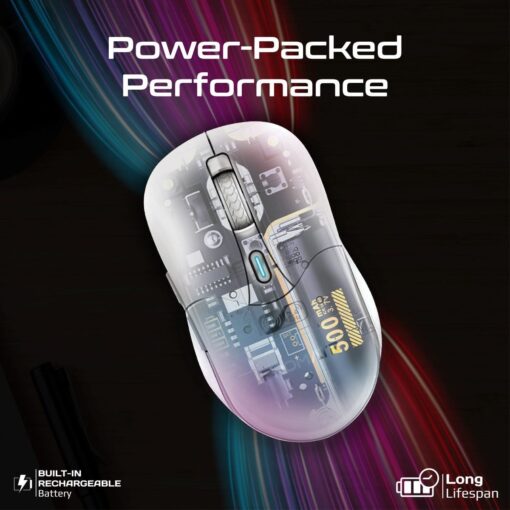 PROMATE SAMO.WHT Rechargeable Wireless Mouse with Bluetooth and RF, White - Image 3