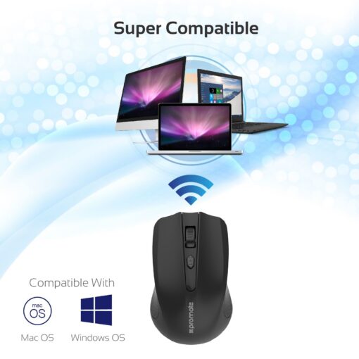PROMATE CLIX-8.BLK Ergonomic Wireless Mouse - Image 2